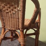 Rattan/wicker armchair for children - vintage 1970
