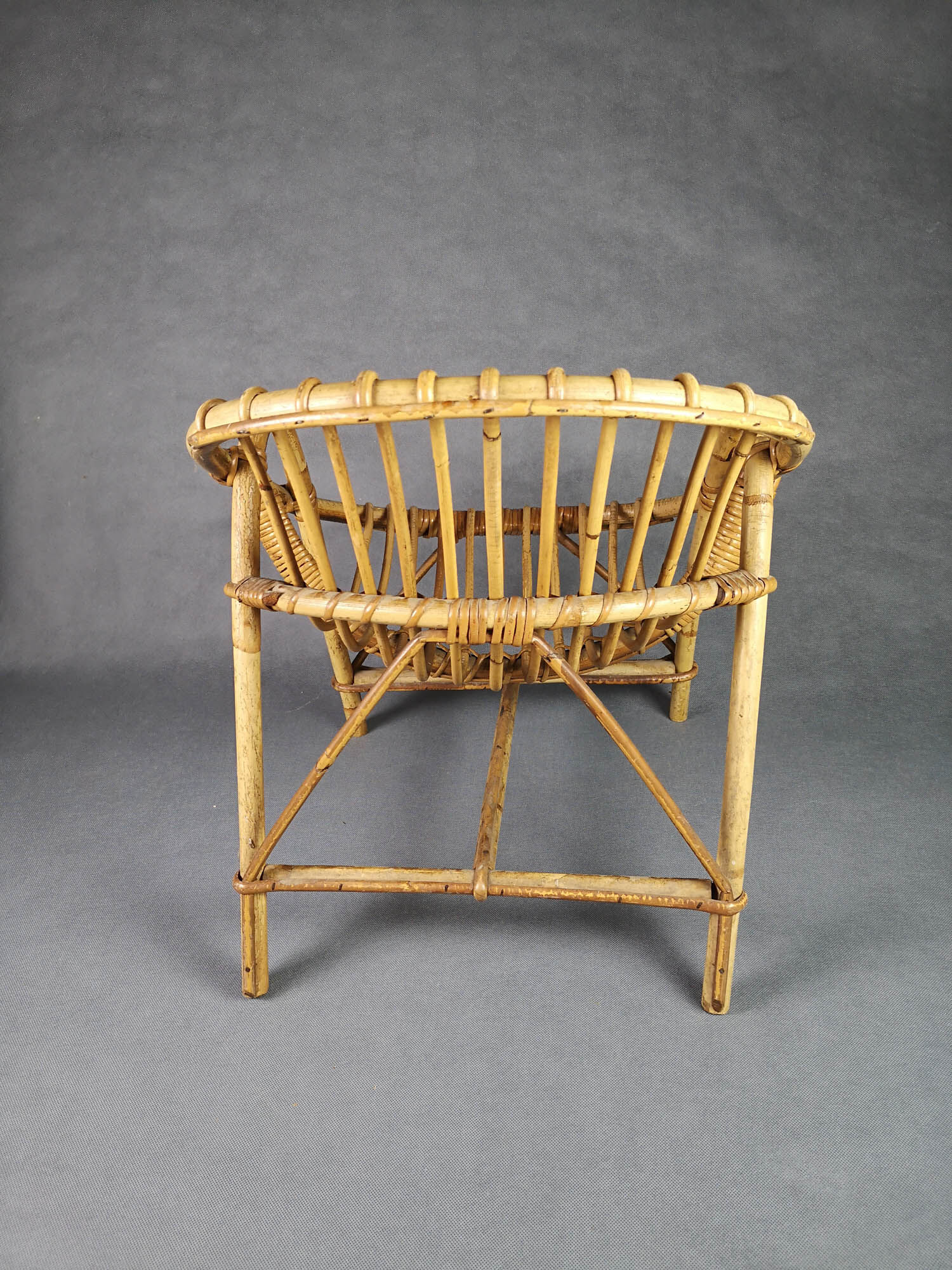 Children's rattan shell chair