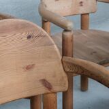 Pine Mid-Century Arm Dining Chairs attr. to Rainer Daumiller (8)