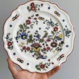 Plate - presentation dish with floral motifs, Rouen.