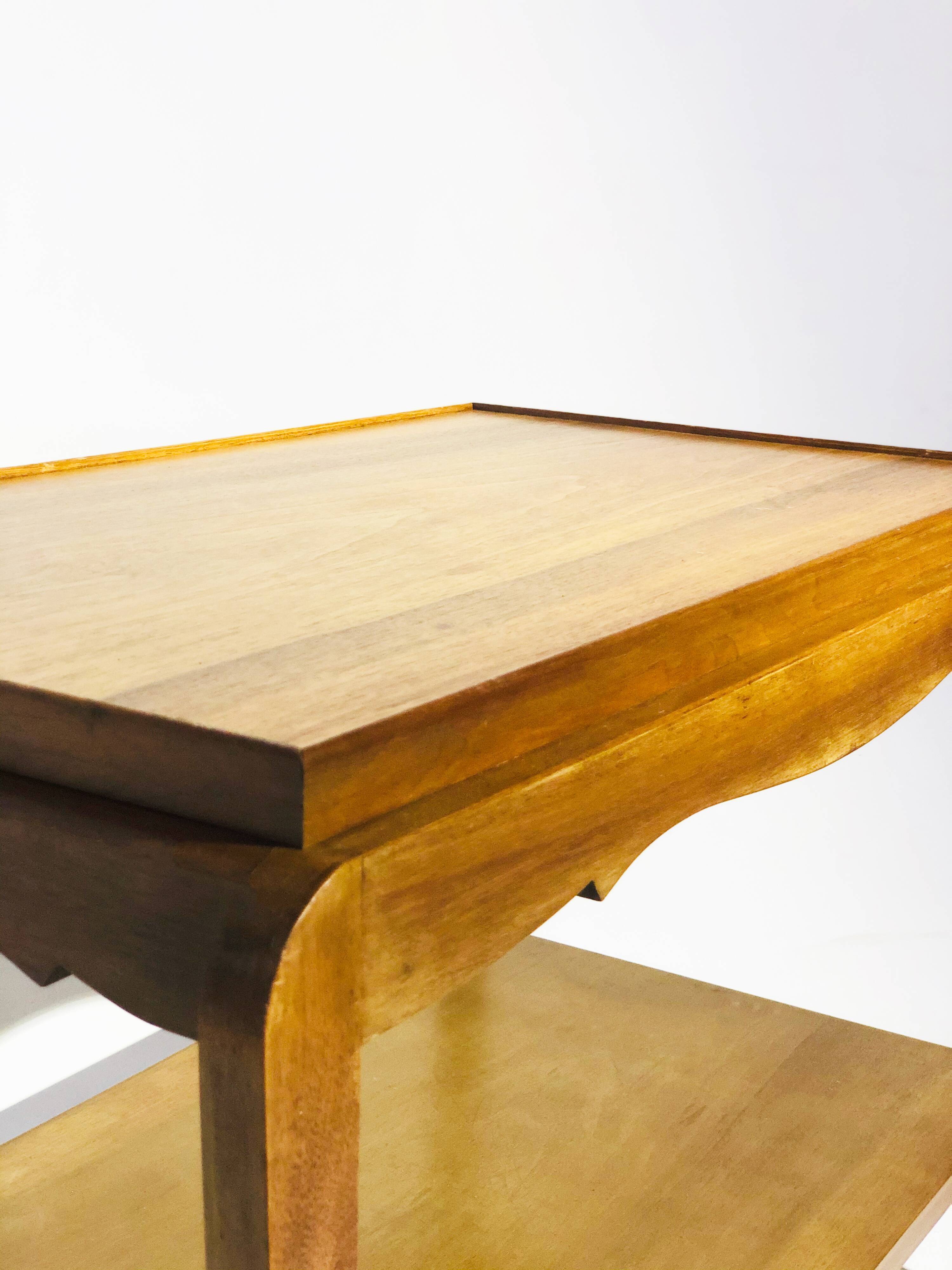 Vintage side table double top oak 1940