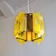 Suspension acrylique et métal jaune par Claus Bolby pour Cebo Industri, Danemark 1960's