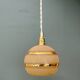 Vintage globe pendant light in yellow and gold granite glass