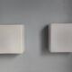 Paire d'appliques/plafonniers carrés  en opaline mate vintage
