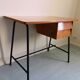 Scandinavian desk, 80s wood and metal