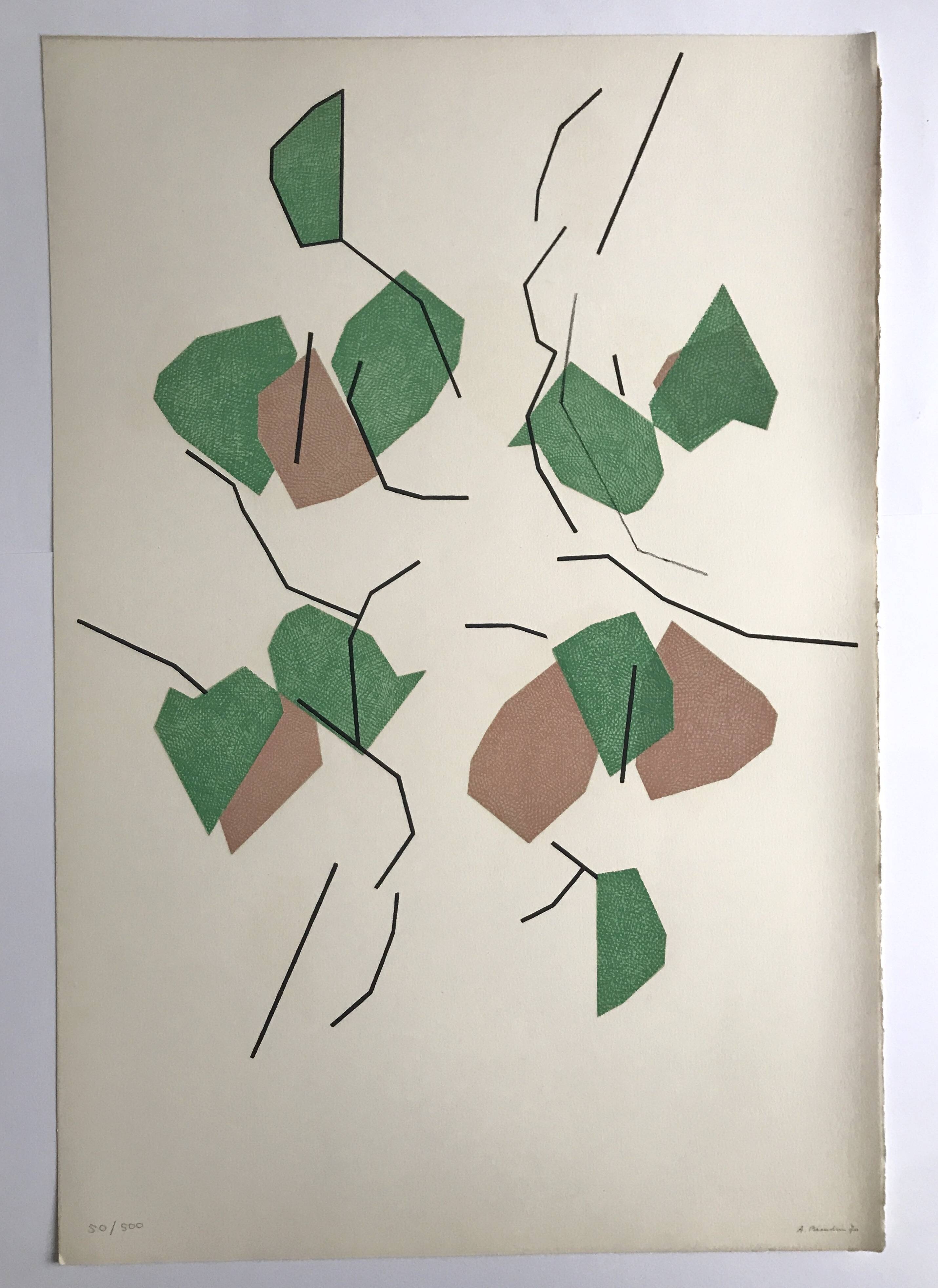 André beaudin, untitled, 1970. original lithograph signed in pencil