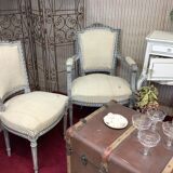 Armchair Cabriolet old Louis XVI style completely renovated