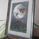 "oiseau de nuit" encre de chine et crayon couleur sur papier.