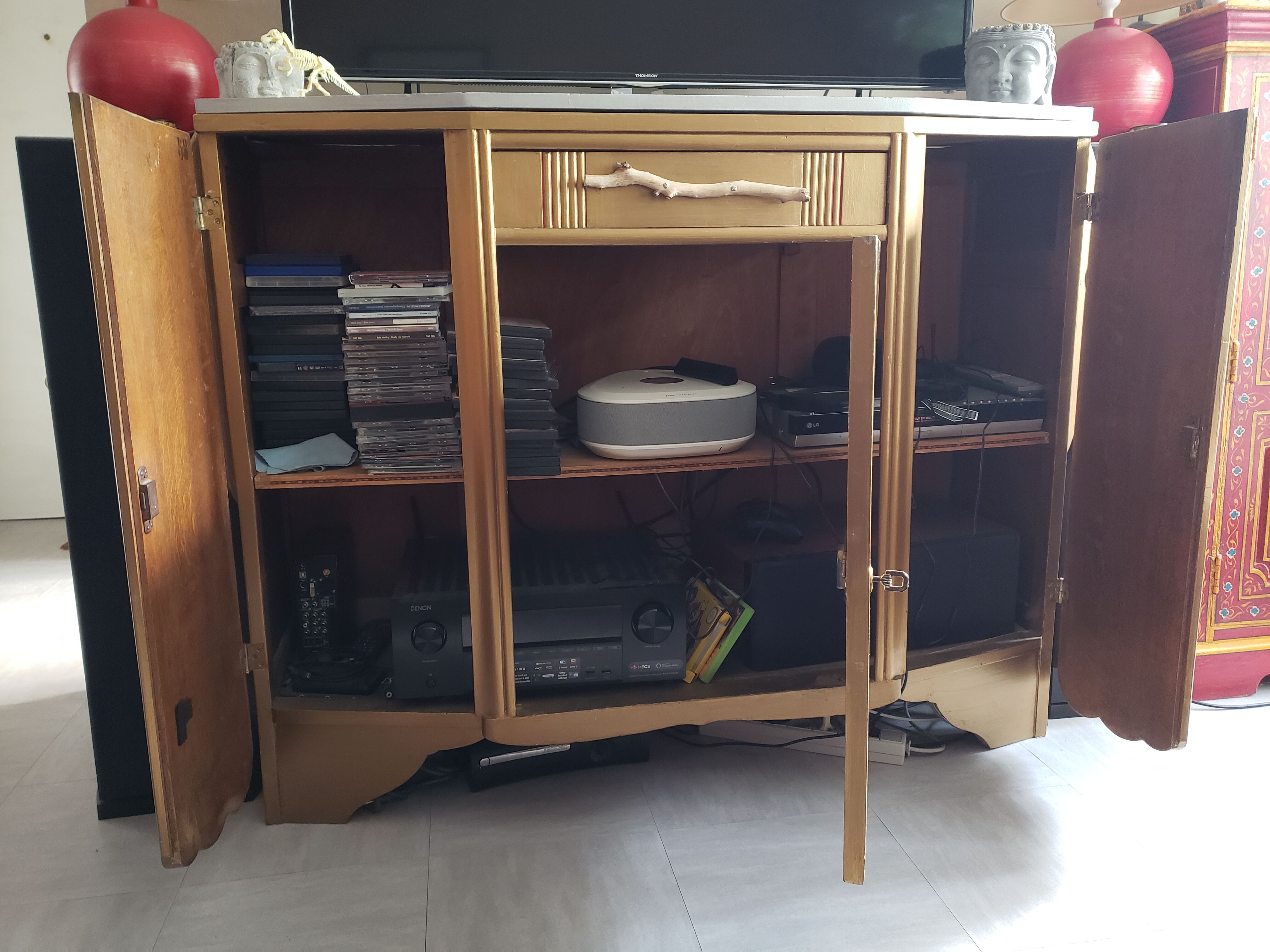Restyled art deco storage side cabinet