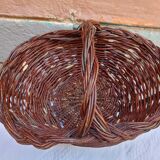 Rare Old handcrafted basket made of cherry branches - peasant folk art