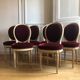 Lot of six Louis XVI chairs purple velvet patinated wood