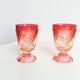 Paire de verres Baccarat anciens rouge rose dégradé
