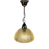 Massive Prisma pendant lamp, ribbed glass, Belgium, 1970s