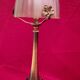 Very large brass and bronze lamp 1920 and opaque glass dome 55x20 4klg