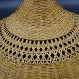 Rattan chandelier and lampshade - circa 1970