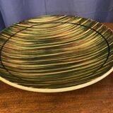 Grand plat en ceramique annees 60 vintage tons vert et jaune faience st clement
