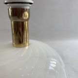 White Swirl Murano Glass Table Lamps 1970s Hollywood Regency Minimalism bed