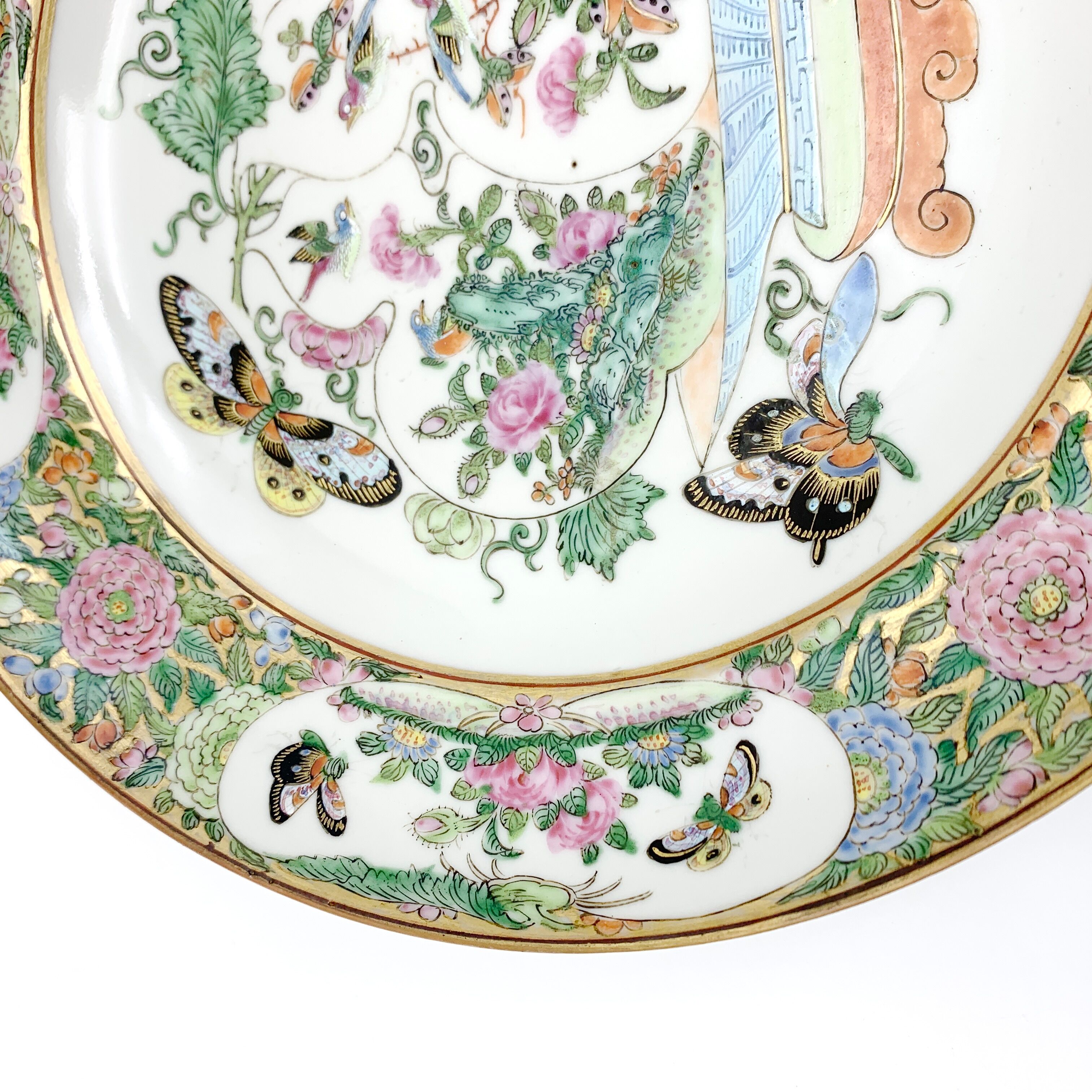 Chinese porcelain plate Canton Pink family XIX
