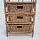 Italian Rattan and Wicker Three-Drawer Chest, 1970s