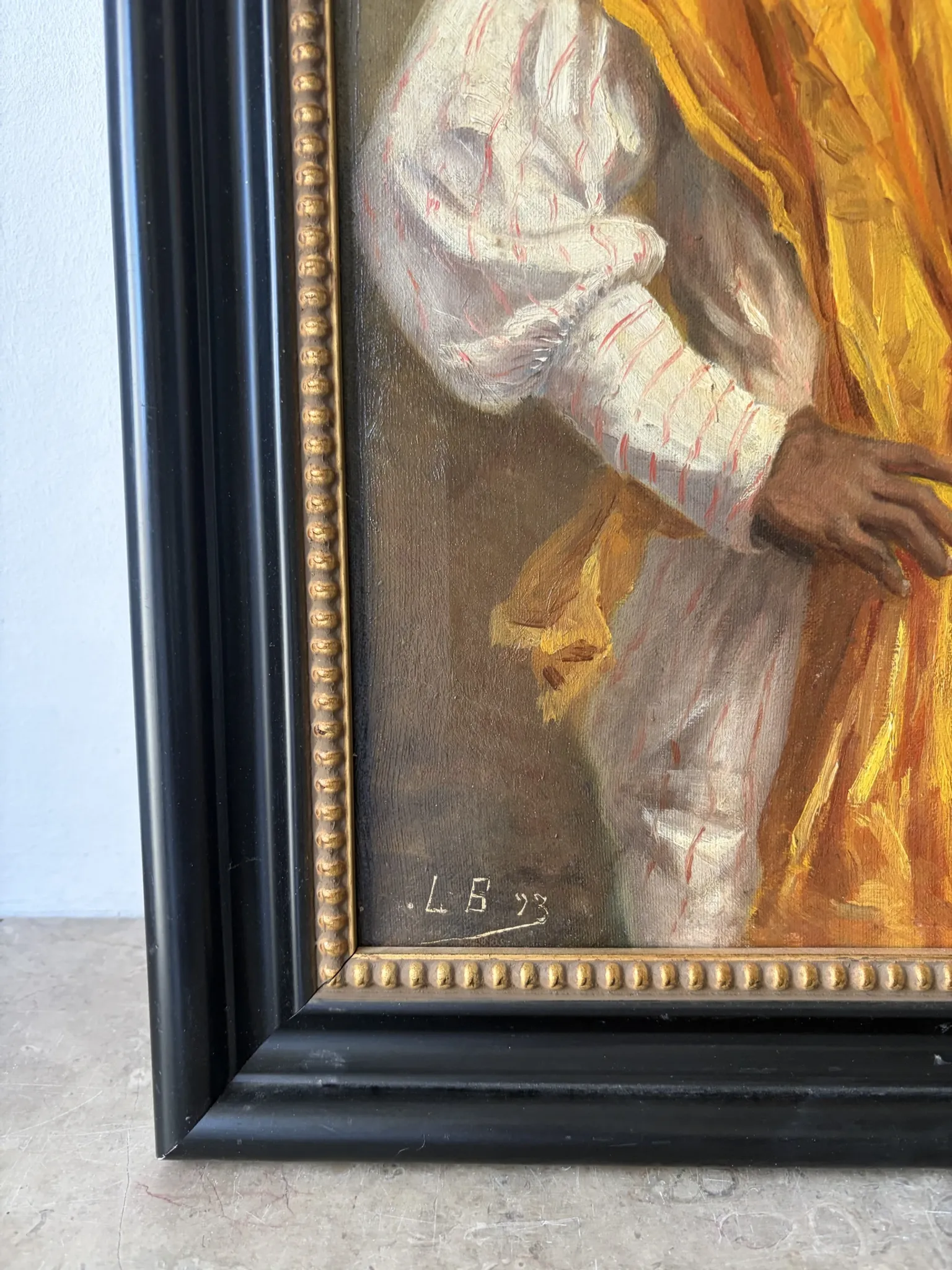 Orientalist portrait, oil on canvas signed 1873