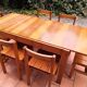 Table & 6 chaises en pin massif Années 80