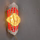 Brutalist cement and glass wall lamp, 1960s