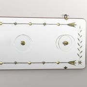 Coat rack with five engraved mirror hooks from Cristal Arte, Italy