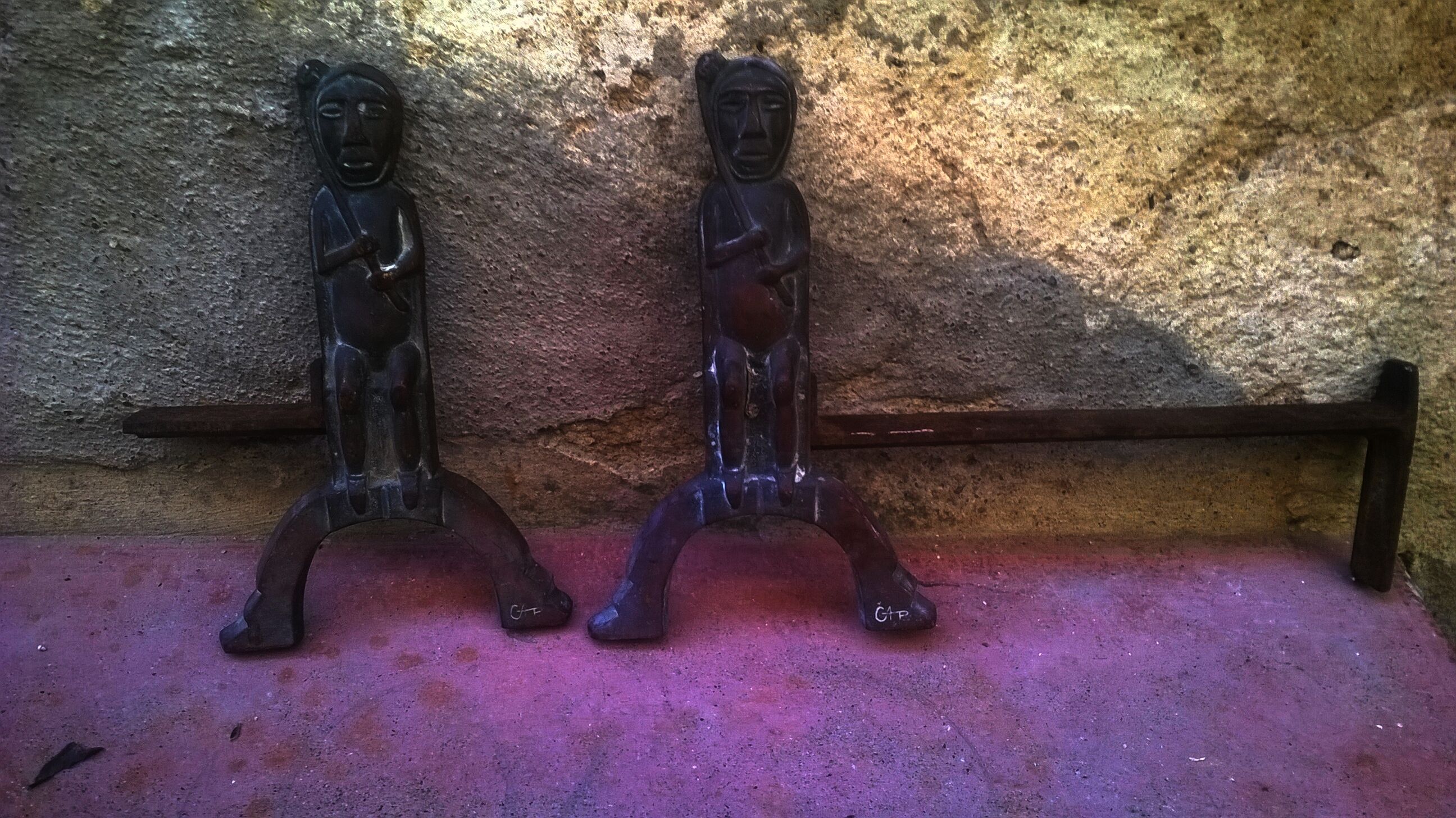 Paire de chenets vintage