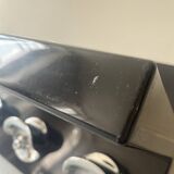 Large black magazine rack by Giotto Stoppino for Kartell, Italy 1970.