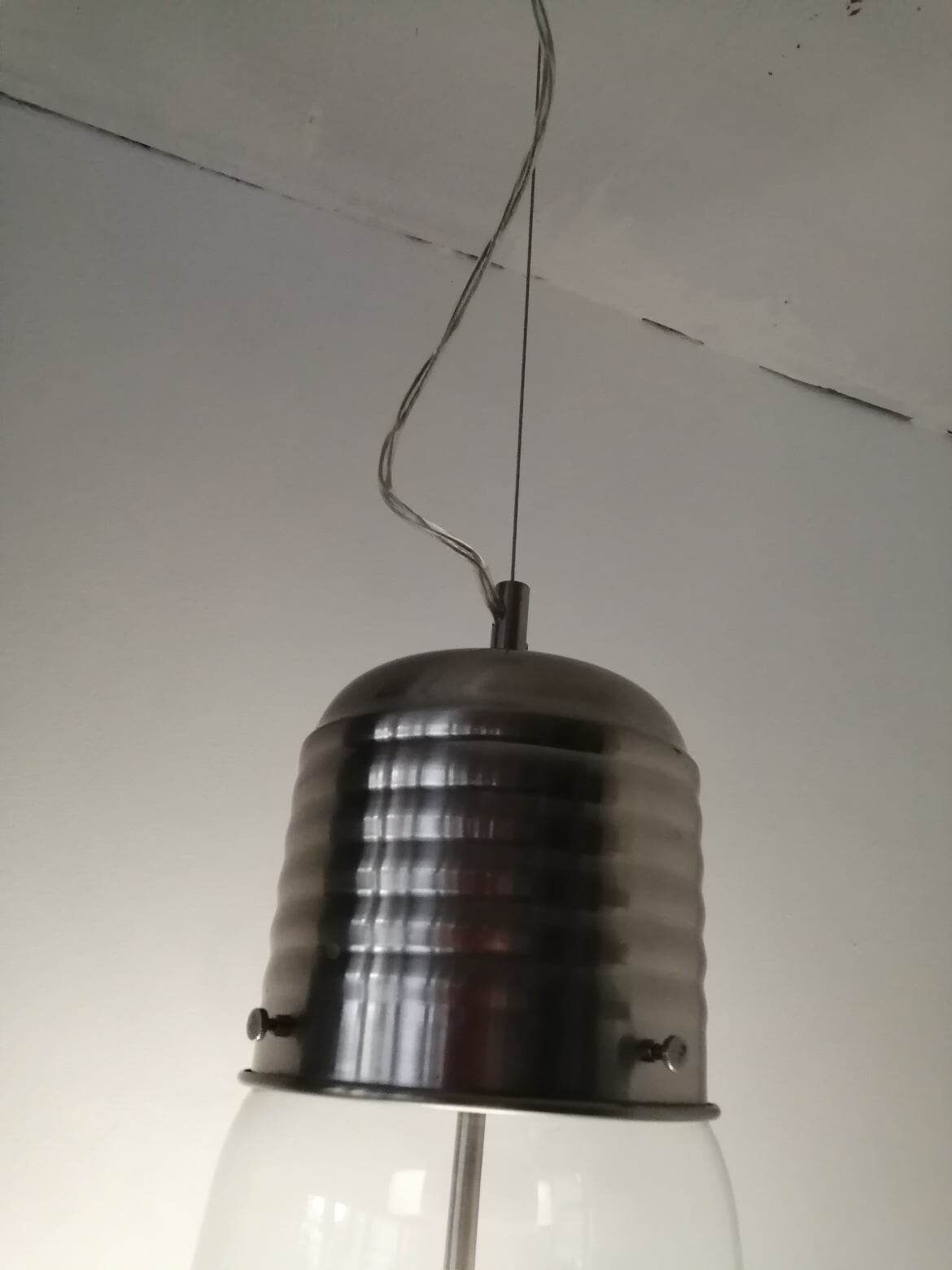 Suspension 80s. Large blown glass bulb