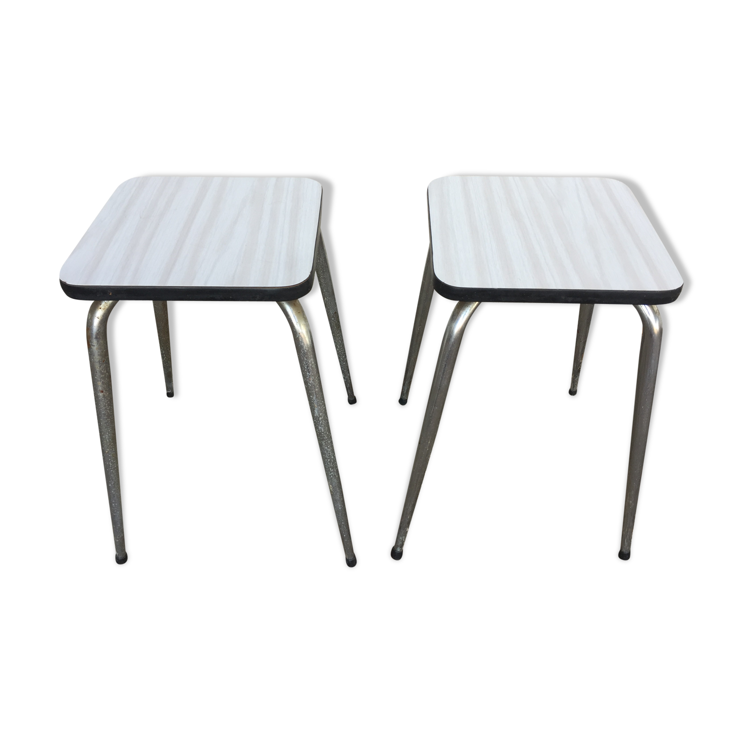 White formica stools of the 60s