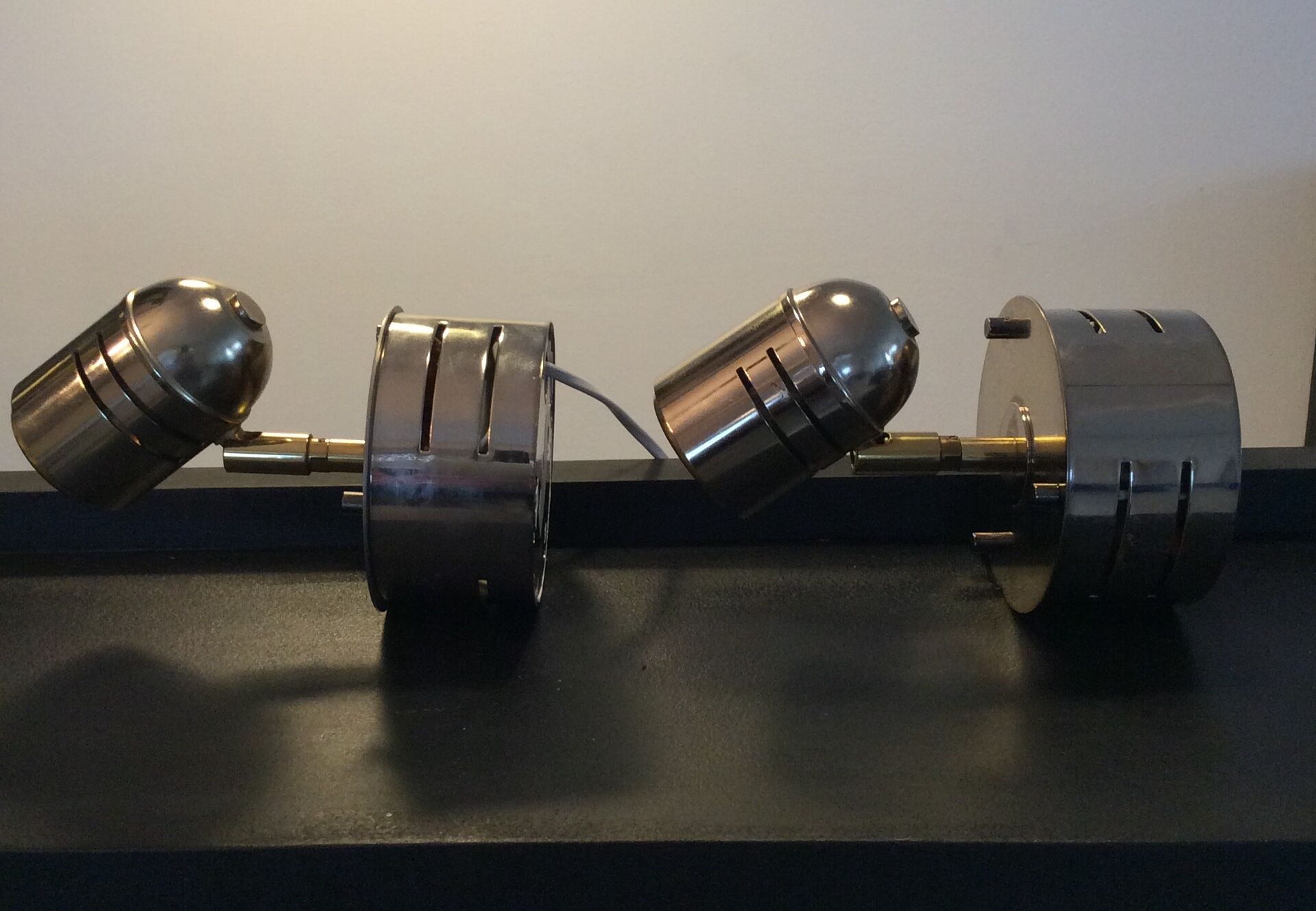 Pair of deknudt sconces in brass and chrome from the 70s