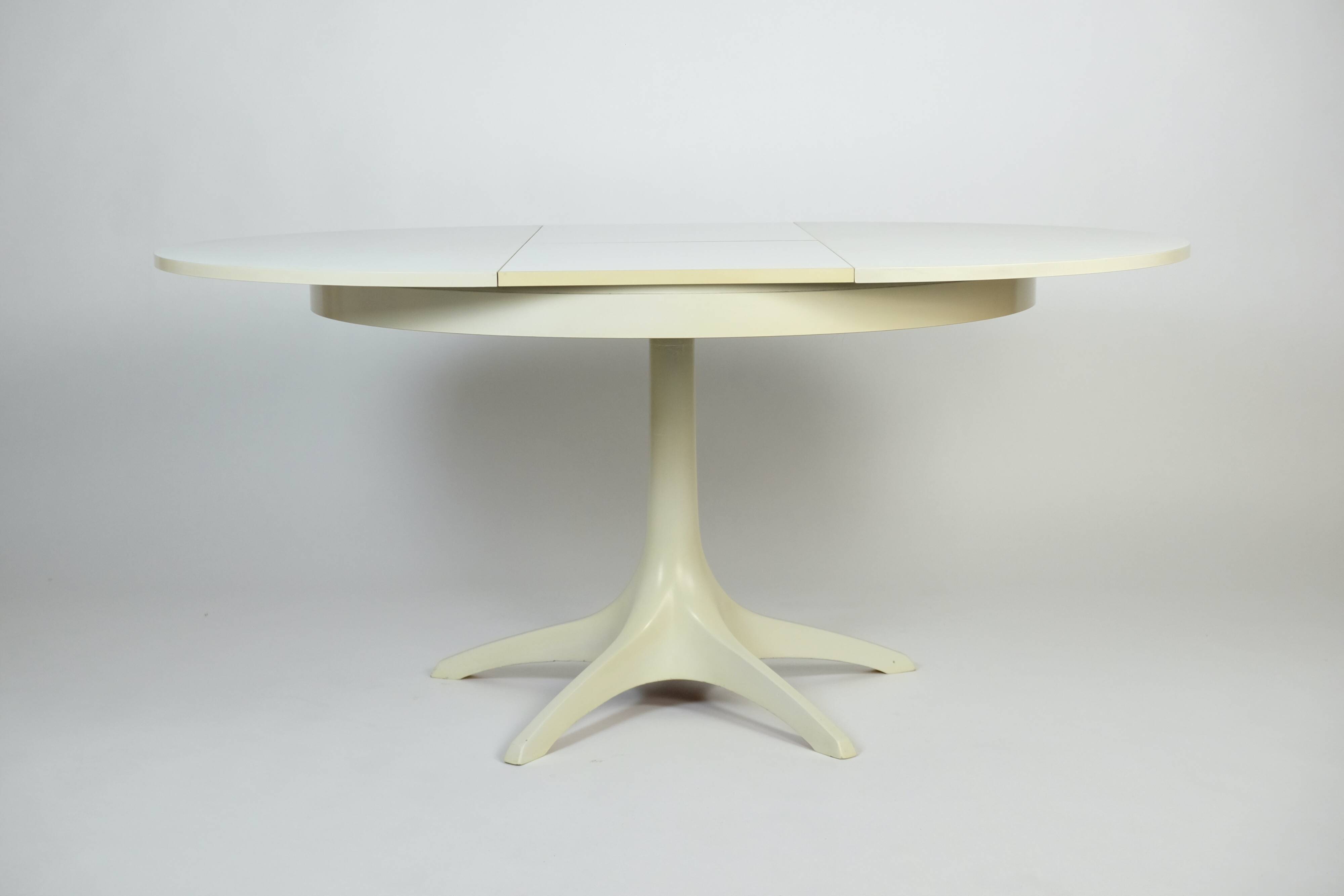 Vintage Dining Table Round Extandable 70s Space Age