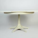 Vintage Dining Table Round Extandable 70s Space Age