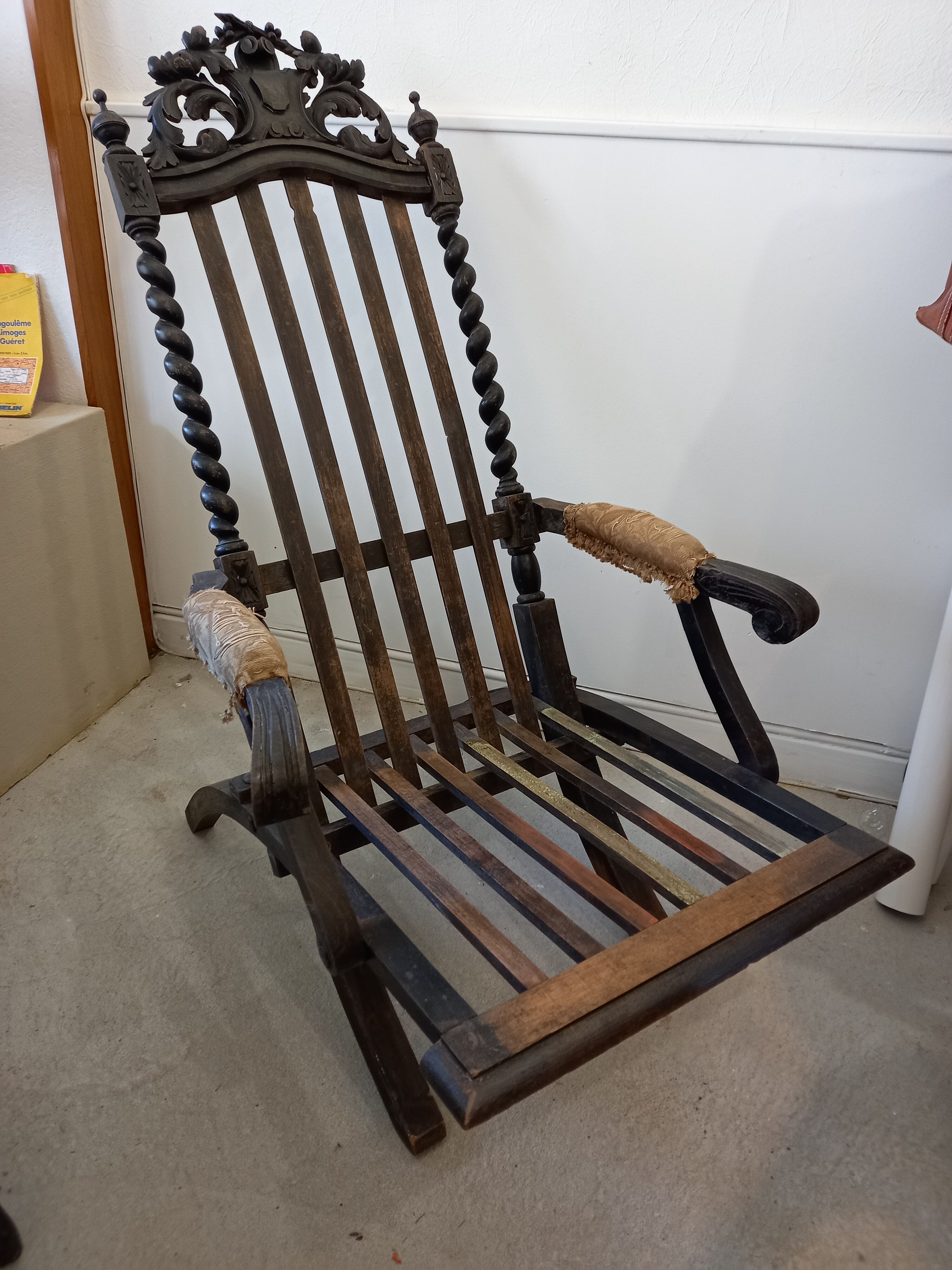 Chaise longue period Napoleon lll style Louis XV