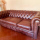 Canapé chesterfield de luxe anglais en cuir véritable