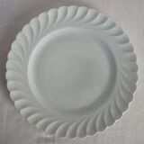 Set of 8 white twisted porcelain dinner plates Limoges Haviland