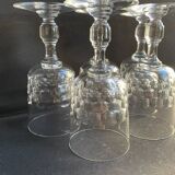 5 Blown and cut crystal water glasses – Art Nouveau
