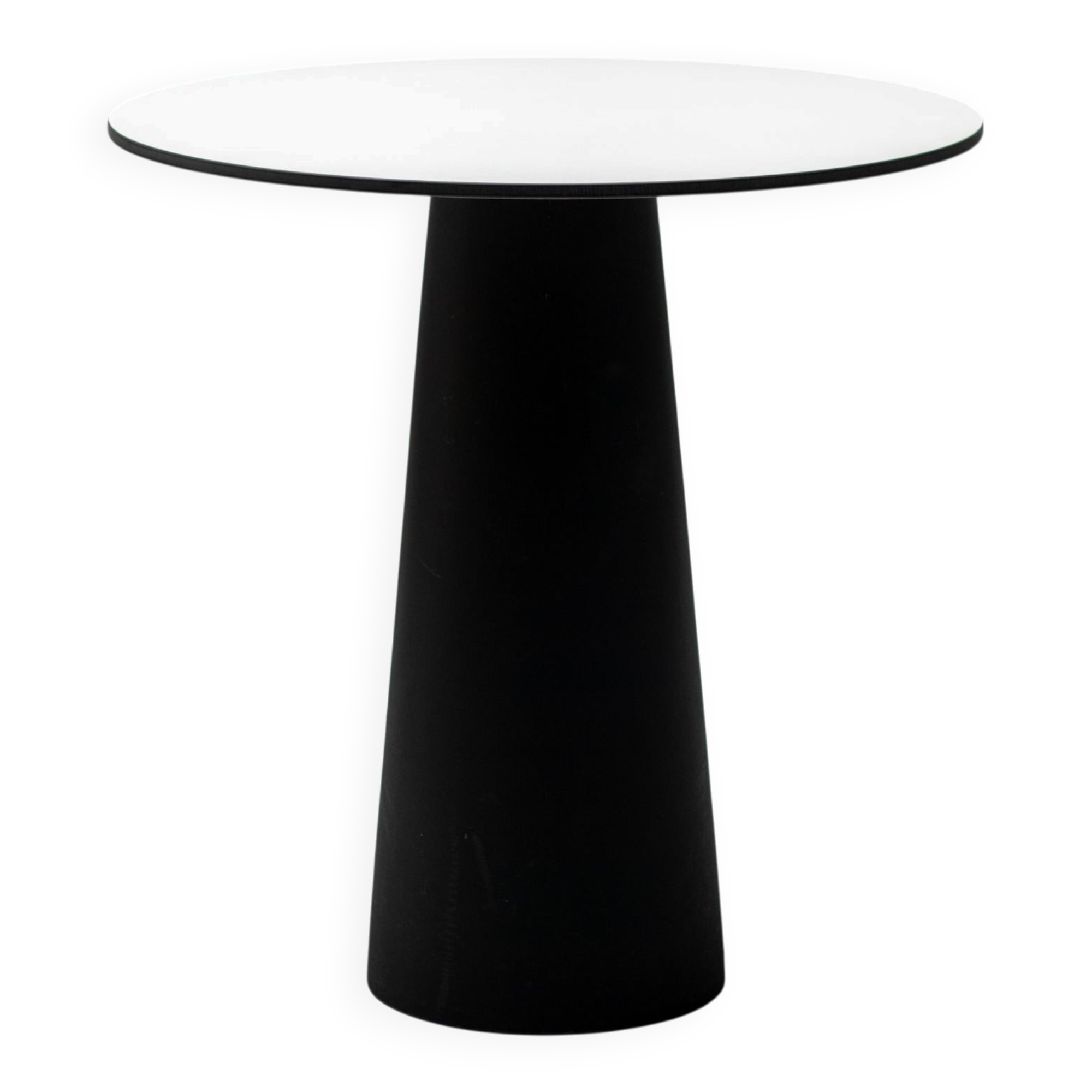 Dining table Container Marcel Wanders, black base and white top.