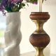 Wood and brass candle holder 1970