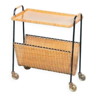 Vintage 70s side table, bohemian table.