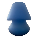 Vintage blue glass mushroom lamp