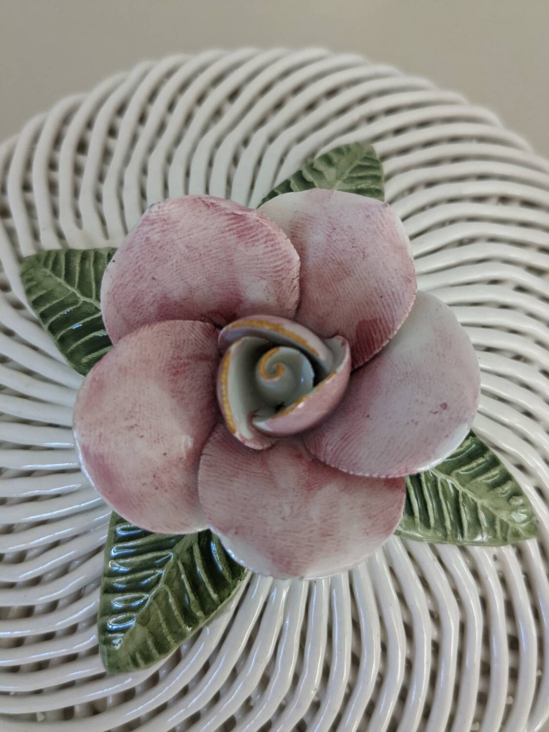 Braided porcelain candy box