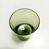 Set of Nine Green Hand-Blown Glass Drinking Glasses, Empoli, Italy