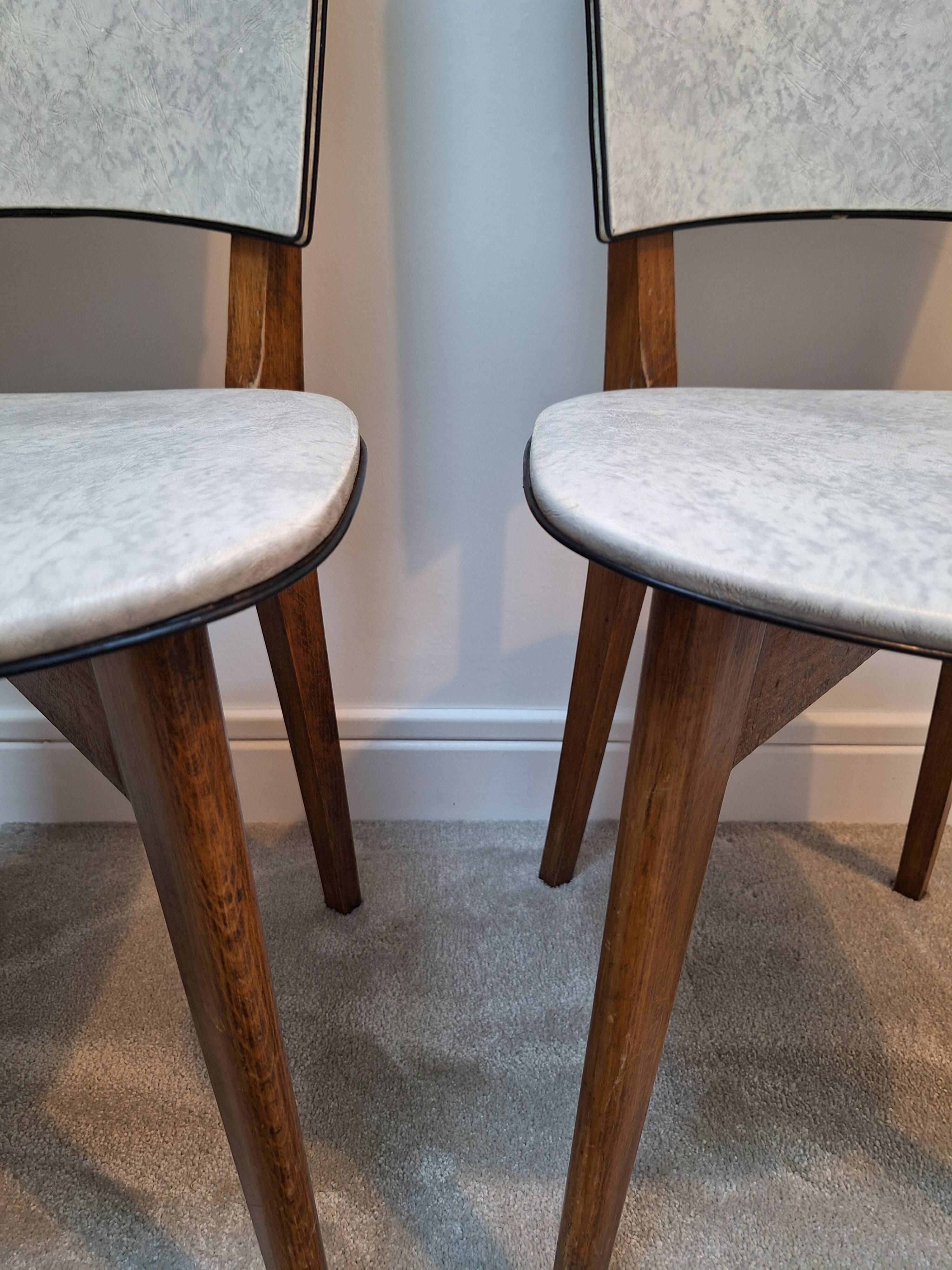 Chaises Vintage Skaï Marbre