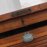 Filing cabinet with sliding shutter, solid wood
