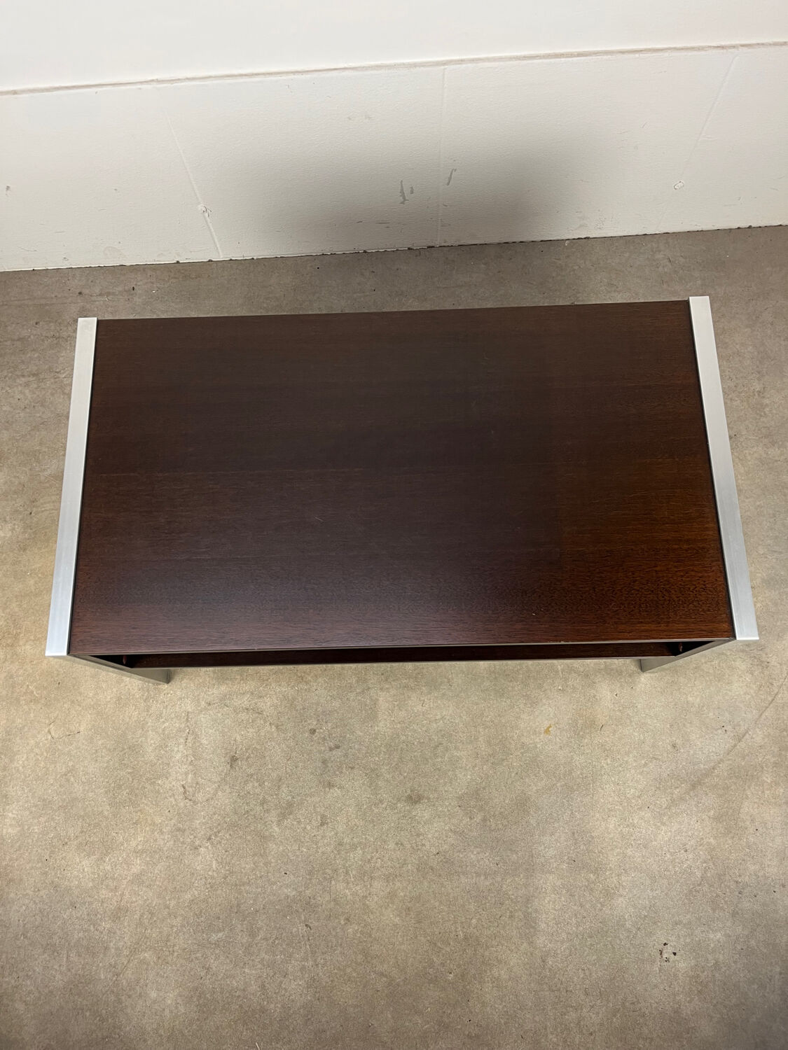 1970s coffee table in teak and aluminium