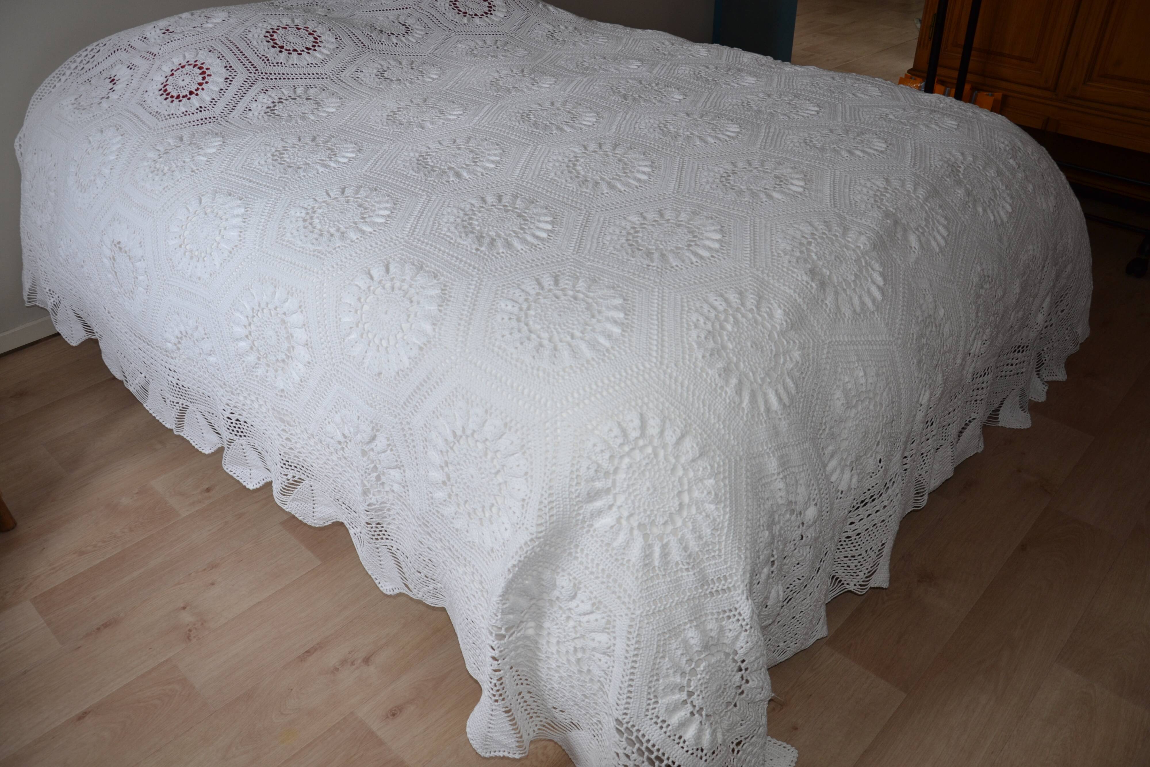 White crochet bedspread