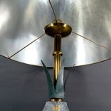 Pineapple lamp in crystal and patinated metal, France, 1950