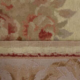 New handmade floral red wool needlepoint tapestry area rug- 91x152cm